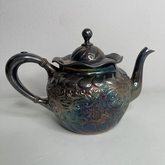 Pairpoint Mfg Co Antique 329 Tea Set Teapot Creamer Sugar Pot 4 Piece Set Rare - Picture 12 of 16